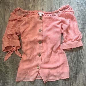 Lauren Conrad Off Shoulder Dress Shirt